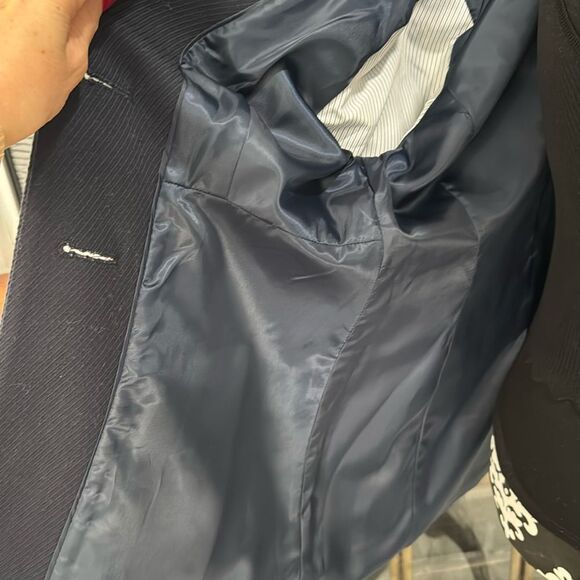 GAP Women’s Virgin Wool PEA COAT JACKET 2 POCKET BUTTON FRONT Small Navy Blue - Picture 9 of 9